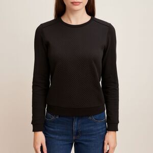 Comptoir Des Cotonniers Black Textured Sweater XS | Women’s Pullover Top